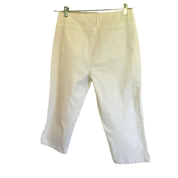 Dress Barn Capris 5-Pocket Stretch Denim in Bright White Women's Sz 12 High Rise - Picture 5 of 9